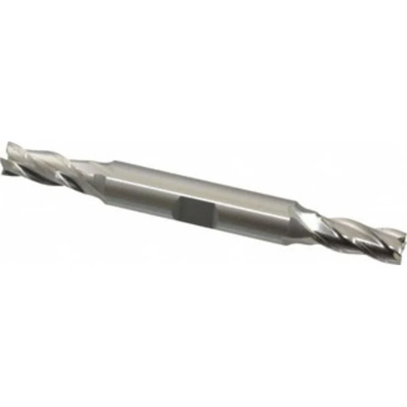 OSG 9/32, 11/16 LOC, 3/8 Shank Diam, 3-3/8 OAL, 4 Flute, Cobalt Square End Mill Double End, Uncoated, Spiral Flute, 3...